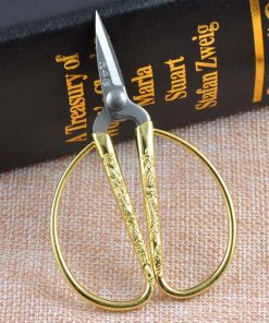 Altın Renk Motifli Vintage Dikiş Makası // 8.5CM - Görsel 2