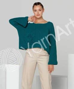 Yarnart jeans plus ile renkli cicekli kazak modeli