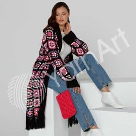 Yarnart Jeans Markasından Yapılabilecek Hobi Ürünleri 19 YarnArt Jeans pamuklu ip ile yapılan uzun yelek modeli