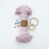 5mm // 3 Büküm // Pamuk Halat İp / AÇIK PEMBE