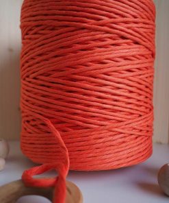 Turuncu Tek Burgulu Pamuk İp String Makrome İpi // 5mm 7 Turuncu Tek Burgulu Pamuk İp String Makrome İpi // 5mm - Görsel 3