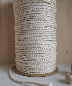 5mm 3 Büküm Pamuk Halat İp EKRU 7 naturel ekru renk 5mm pamuk halat ip 3 bukum makrome ipi macrame ip pamuk ip diy hobi ip koton halat ip cotton ip burgulu ip