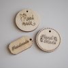 Hand Made Yazılı Ahşap Etiket Düğme