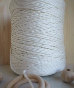 Kar Beyazı Tek Burgulu Pamuk İp String Makrome İp // 5mm 7 Kar Beyazı Tek Burgulu Pamuk İp String Makrome İp // 5mm - Görsel 3