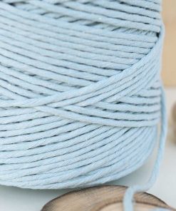 Açık Mavi Tek Burgulu Pamuk İp String Makrome İp // 3mm 7 pamuk makrome ipi taranabilir tek burgu 3mm acik mavi makrome ipi string ip diy