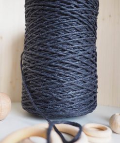 Antrasit Tek Burgulu Pamuk İp String Makrome İpi // 3mm 7 Antrasit Tek Burgulu Pamuk İp String Makrome İpi // 3mm - Görsel 3