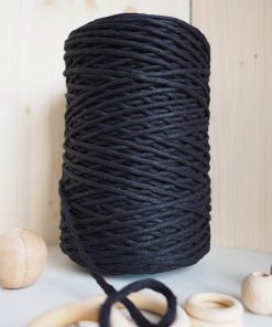 Siyah Tek Burgulu Pamuk İp String Makrome İpi // 3mm 7 5mm siyah string tek burgulu pamuk ip makrome ipi macrame cotton rope tek bukum halat ip tek burgulu makrome ip
