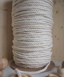 6mm 3 Büküm Pamuk Halat İp EKRU 7 6mm pamuk halat ip ekru makrome ipi macrame cotton rope 3 bukum halat ipi