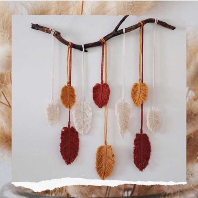 cok kolay makrome duvar dekoru diy macrame feather