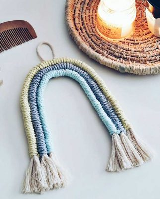 gokkusagi makrome sus yapimi rainbow macrame