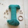 4mm // 3 Büküm // Pamuk Halat İp / BENET YEŞİLİ