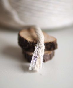 Makrome ipi Tek Burgulu // 5mm / Ekru Gümüş Simli 6 Makrome ipi Tek Burgulu // 5mm / Ekru Gümüş Simli - Görsel 2
