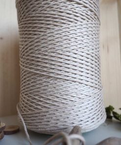 Bej Tek Burgulu Pamuk İp String Makrome İpi // 2mm 7 Bej Tek Burgulu Pamuk İp String Makrome İpi // 2mm - Görsel 3