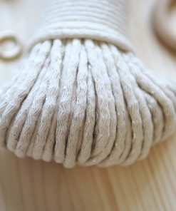 Alternative view of Örme Pamuk İp // 5mm // EKRU GÜMÜŞ SİMLİ