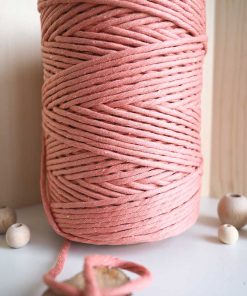 Somon Tek Burgulu Pamuk İp String Makrome İpi 5mm 7 makrome ipi 5mm tek bukum string pamuk makrome ipi somon renkli ip