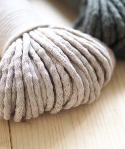 Örme Pamuk İp // 5mm // KOYU BEJ / HAKİ 7 orgu makrome ipi 5mm renkli pamuk ip koyu bej haki diy cotton rope