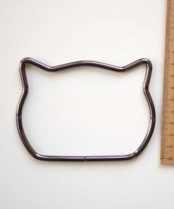 antrasit metal kedi figurlu canta sapi metal canta sap makrome icin metal sap