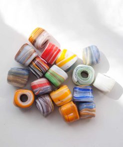 Cam Boncuk // Dev Boy Köşeli // Ebruli 7 cam boncuk ebruli buyuk koseli dev boy cam boncuk