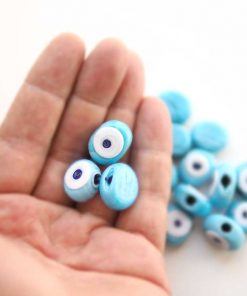 cam nazar boncuk yassi danagoz kucuk mavi cam boncuk anahtarlik boncuklari