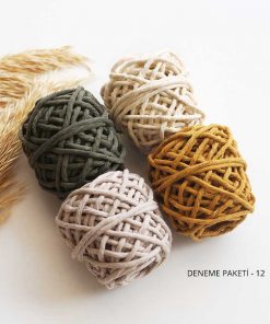 Makrome Deneme Paketleri // 3mm 25 pamuk makrome ipi deneme paketi 3mm tek burgu taranabilir ip buklum ip paket 12