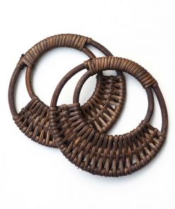 bambu canta sapi ahsap bambu hasir canta sapi dogal canta sapi ay model yuvarlak ceviz renkli