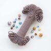 3mm // 2 Büküm // Pamuk Halat İp / VİZON (330GR) 1 makrome ipi pamuk halat 3mm 2 bukum buklum cotton makrome vizon