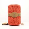 Turuncu Tek Burgulu Pamuk İp String Makrome İp // 2mm 2 Tarama Makrome İpi