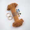 3mm // 2 Büküm // Pamuk Halat İp / CAMEL 2 pamuk halat makrome ipi koton ip 3mm 2 bukum halat makrome ipi camel renk