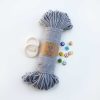 4mm // 3 Büküm // Pamuk Halat İp / ORTA GRİ