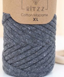 ritzz pamuklu makrome ipi flat xl koyu gri