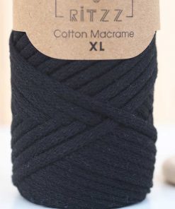 ritzz pamuklu makrome ipi flat xl siyah