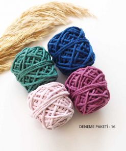 Makrome Deneme Paketleri // 3mm 29 makrome ipi taranabilir buklum pamuk ip deneme paketi 3mm tek burgu taranabilir ip buklum ip paket 16