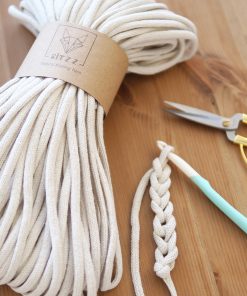 Ritzz Pamuk Makrome 5mm // Braided 10 pamuk makrome ritzz braided orgu ip 5mm ekru orme makrome ip