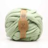 dev yun iplik merino kecelesen yun saf yun 500gr kolla orulen iplik felted wool islak kece ritzz su yesili D32