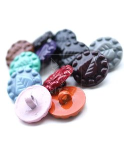 Yelek Düğmesi / Yaprak Figürlü / 23MM / Y210 7 yelek hirka dugmesi yuvarlak yaprak figurlu 23 mm deliksiz spor renkli buyuk dugme orgu malzemeleri diy