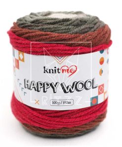 knitme happy wool degrade ebruli yun orgu ipi hw4 diy kirmizi kiremit vizon bej krem tonlari