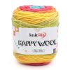 knitme happy wool degrade ebruli yun orgu ipi hw5 diy sari yesil kirmizi tonlari