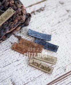 Alternative view of Deri Etiket Handmade Dikdörtgen