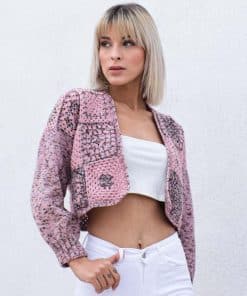 etrofil baby merino print ebruli yun kadin ceket modeli