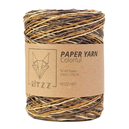 Degrade kagit ip ebruli ritzz colorful paper yarn 401