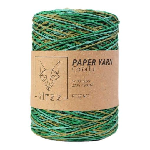 Degrade kagit ip ebruli ritzz colorful paper yarn 404