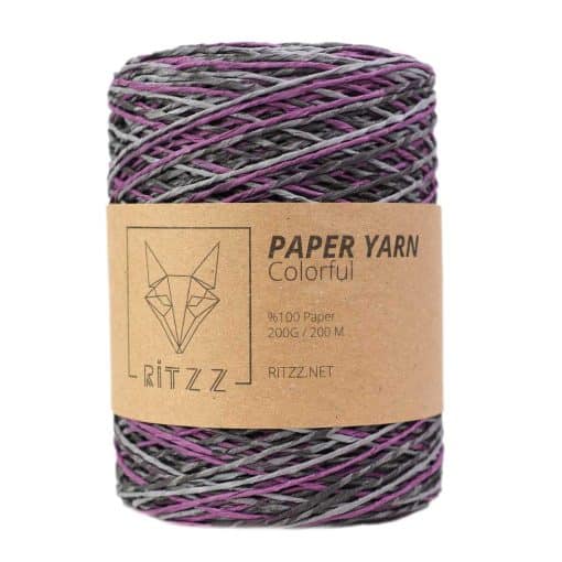 Degrade kagit ip ebruli ritzz colorful paper yarn 408