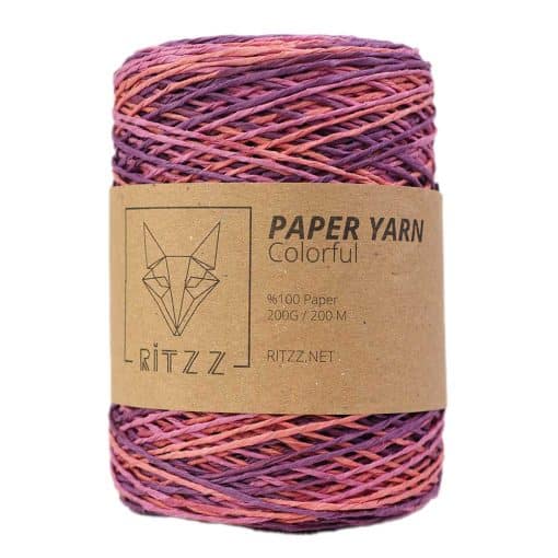 Degrade kagit ip ebruli ritzz colorful paper yarn 409