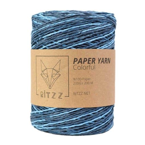 Degrade kagit ip ebruli ritzz colorful paper yarn 410