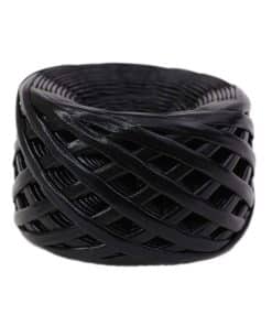 ritzz leather deri ip Siyah deri gorunumlu
