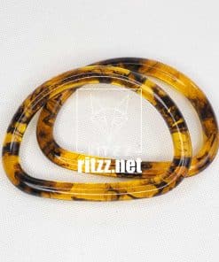 Oval D Model Akrilik Çanta Sapı 12CM Taba Siyah Kırçıllı