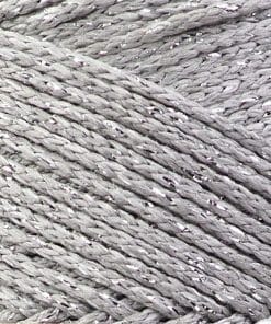 Alternative view of Floş Makrome İpi 2 MM Gri Gümüş Simli