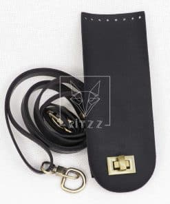 suni deri canta kapak seti telefon cantasi icin siyah deri antik gold kanca