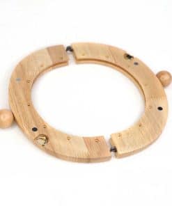 Alternative view of Oval Ahşap Çanta Bursu Mıknatıslı 20CM - Ceviz