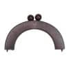 oval ahsap canta bursu 20cm kahverengi